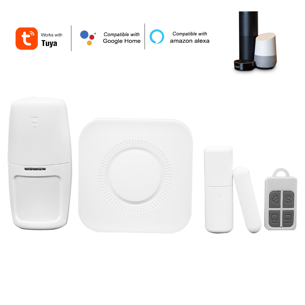 Wifi Alarm System - Remote Control With Autodial, Blue Flash Light & 433mhz Detectors | Tuya App Compatible