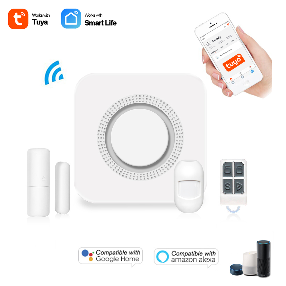 Wifi Alarm System - Remote Control With Autodial, Blue Flash Light & 433mhz Detectors | Tuya App Compatible