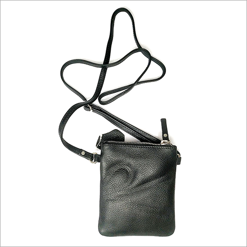 ब्लैक प्योर लेदर स्लिंग हंटर बैग