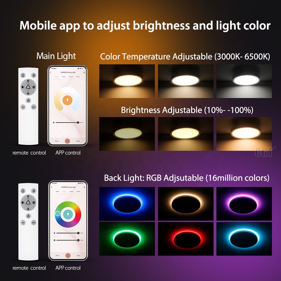Wifi Smart Led Ceiling Light Compatible With Voice Control Tuya Google Assistant Amazon Alexa