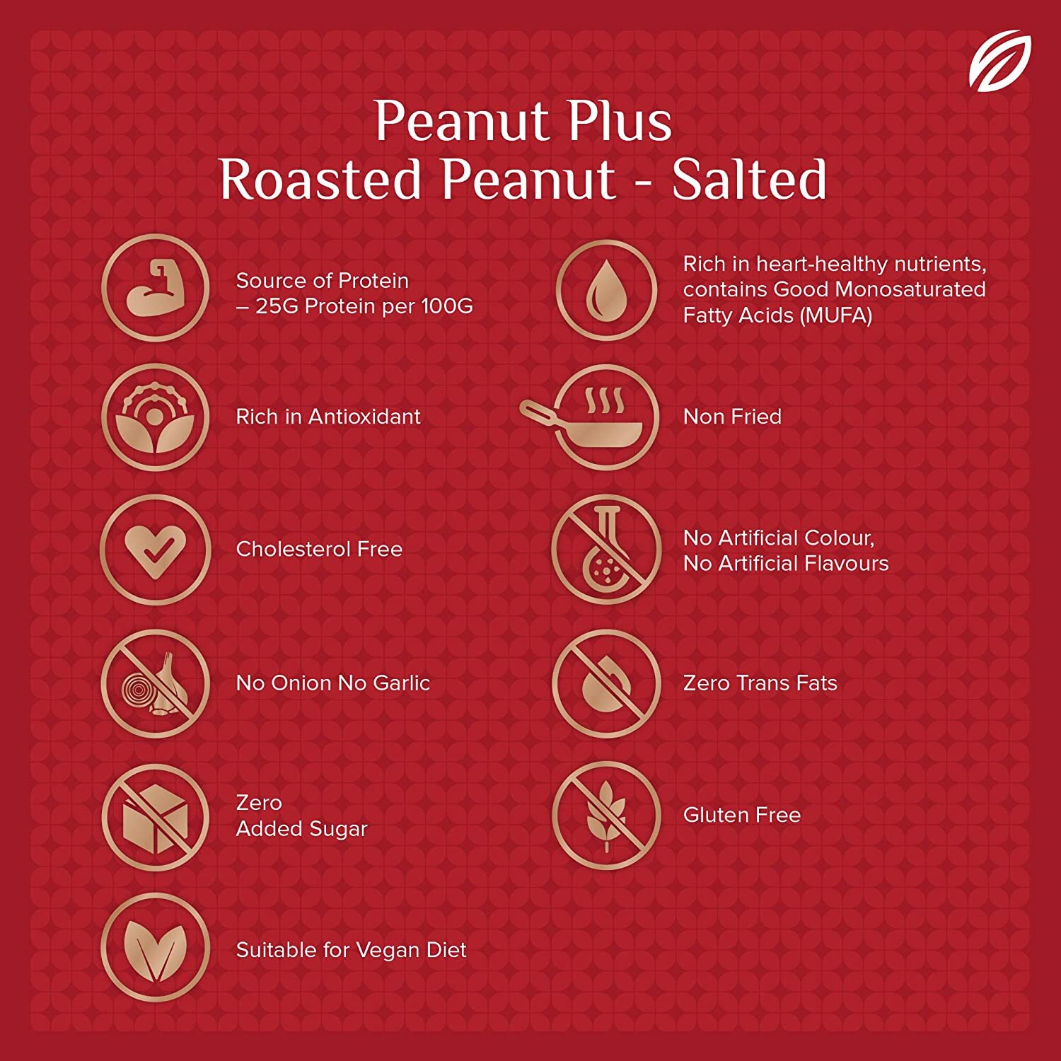 Roasted Peanut Salted - 200 Grams, Brown Color, Dry Roasted, 6.0g Protein, 13.5g Total Fat, 203.5mg Sodium, Salty Flavor, Vacuum Packed Pouch