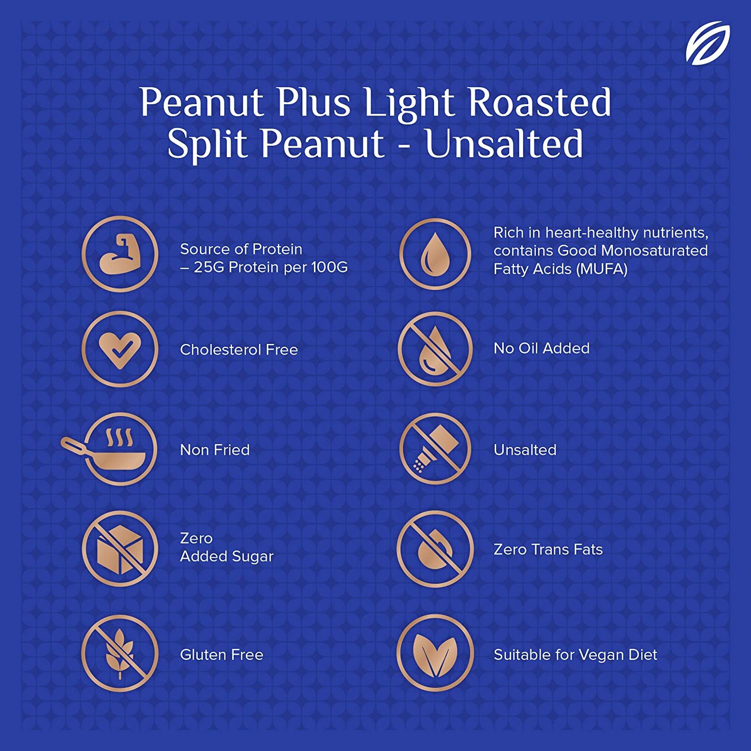 Light Roasted Split Peanut Unsalted - Dry Roasted Jumbo Size, Resealable Pouch, Slightly Sweet Flavor | High Protein, Gluten Free, Versatile For Recipes