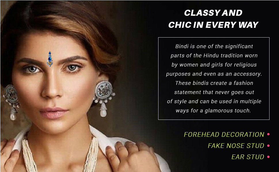 Beauty Gold Bindi Box Long Multicolored Crystal Bindis Bridal Face Age Group: Women