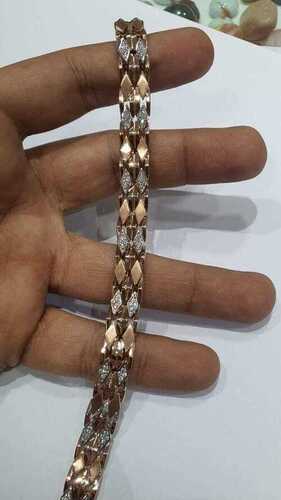 Rose Gold Natural Diamond Men's Bracelet Diamond Carat Weight: 0.64 Carat