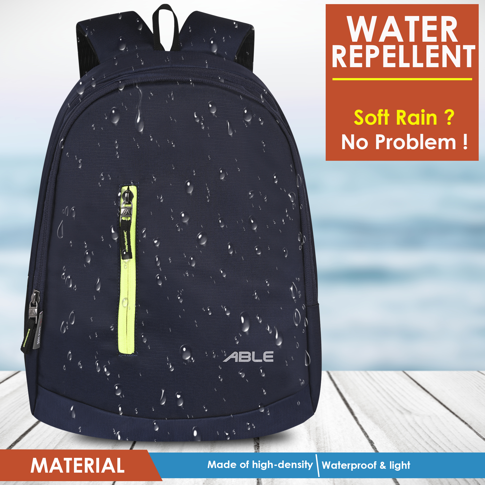 Able Delta Backpack - Soft Shell, 35 Liter Capacity, Black | Multipurpose Use, Compatible With Laptop, Customizable In Color & Design