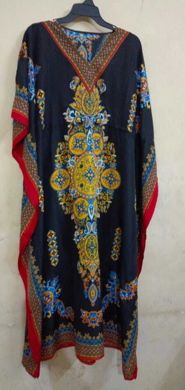 Kaftan Nighty - Heavy Quality Fabric, Customized Size | Casual Dress, Embroidered Pattern, Washable, All Season Wear