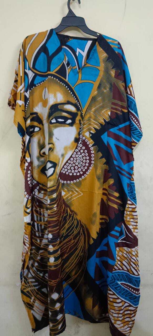 Kaftan Nighty - Heavy Quality Fabric, Customized Size | Casual Dress, Embroidered Pattern, Washable, All Season Wear