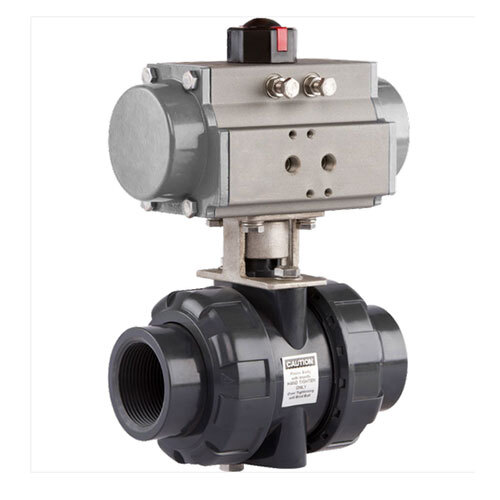 Pneumatic UPVC Ball Valve - Stainless Steel, High Pressure PSI , Gray Color for Industrial Water Applications