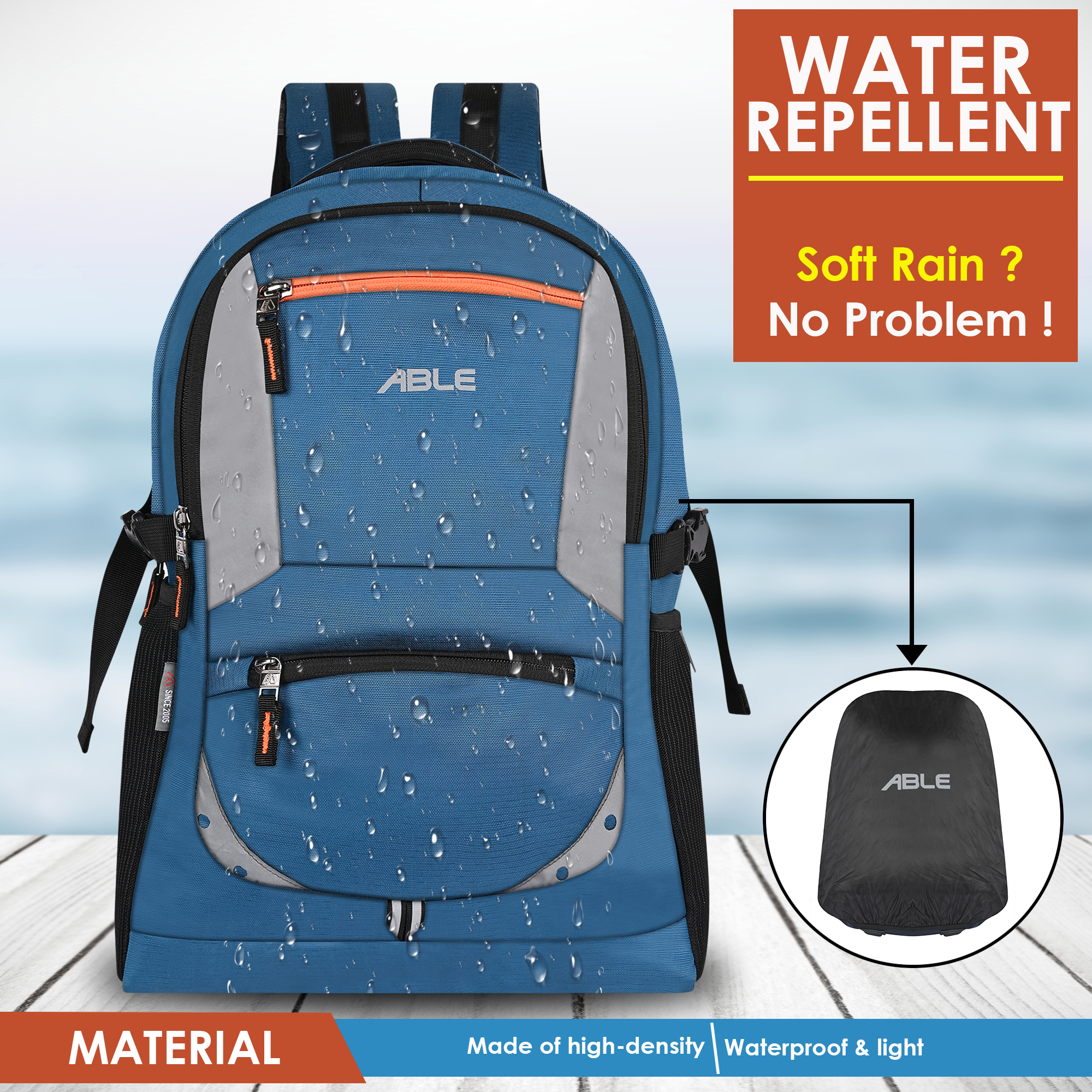 Able Hike Backpack - 35l Capacity, Multipurpose Design With Easy Loop Handle, Customizable Colors & Sizes, Casual Style For Laptop Use