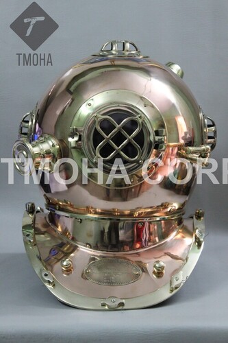 कॉपर एंटीक यूएस नेवी डीप सी मरीन स्का स्कूबा रिप्रोडक्शन डाइविंग हेलमेट डाइवर्स हेलमेट मार्क Iv Dh0144