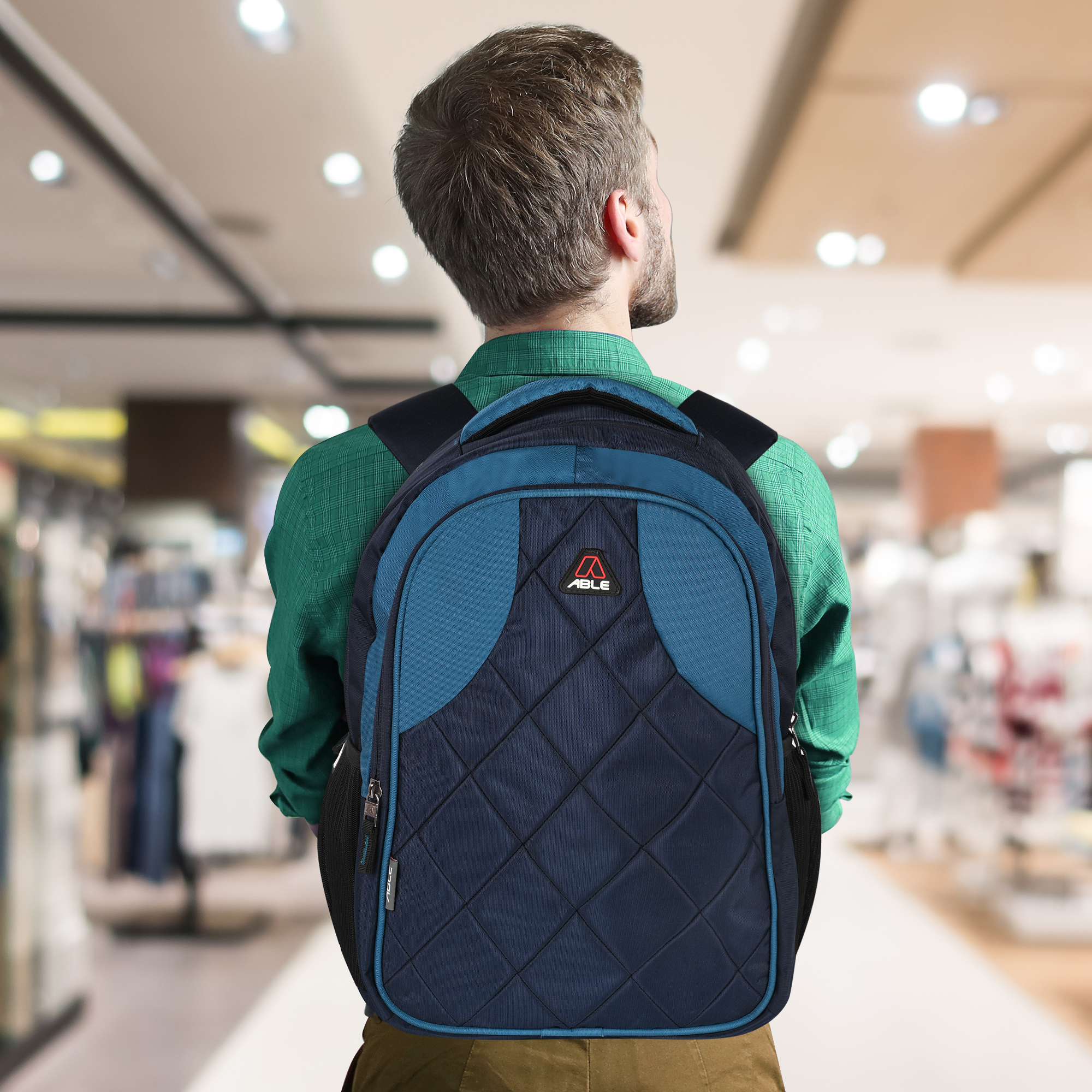 Able Diamond Backpack - Compact Design | Unisex Waterproof Shoulder Bag For Multipurpose Use In Blue, Available In Various Colors