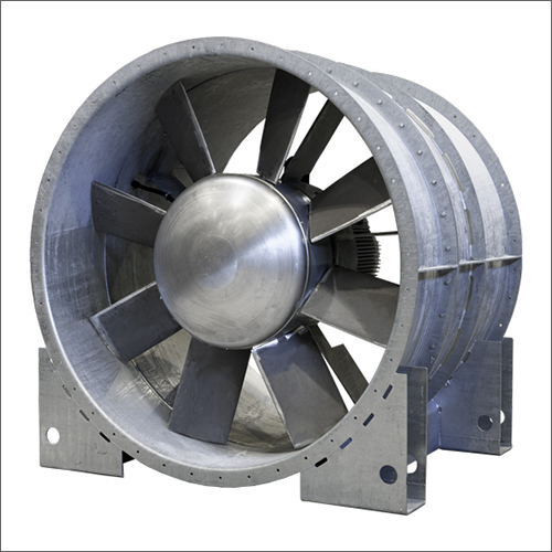 220 V Vane Axial Fan - Stainless Steel, 10 Blades, Gray | 2 HP Air Cooling, Wall Mounted Design