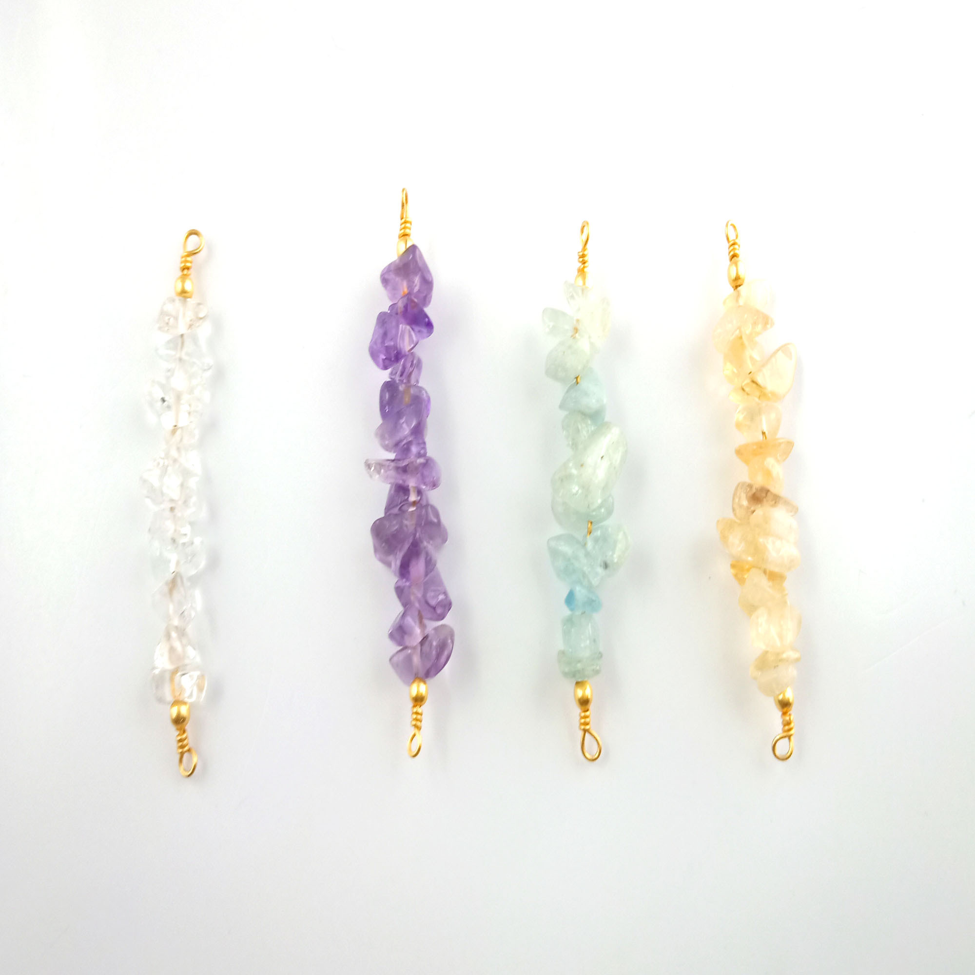 Semi Precious Gemstone Chips Bar Connector Gemstone Bar Connector Charms Semi Precious