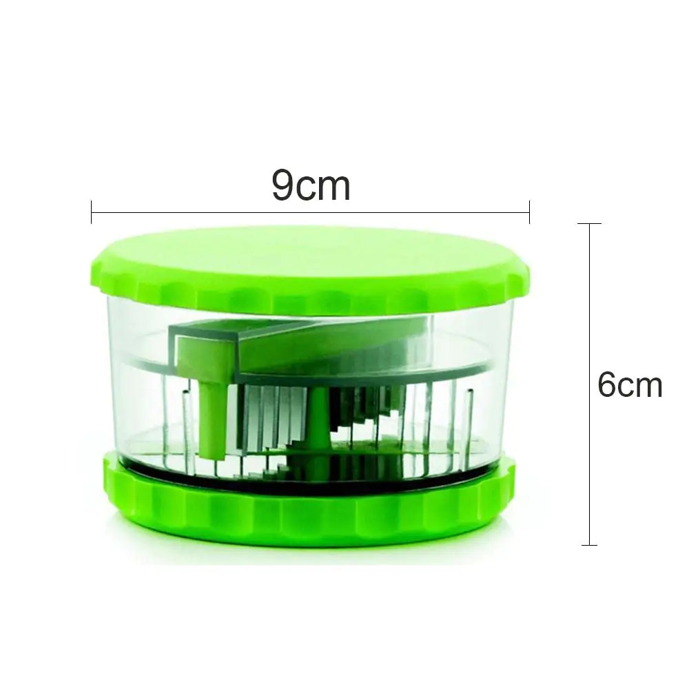 Multi Crusher - Virgin Fiber Plastic, Green | Easy To Use, Handy Garlic Twist, Washable Steel Blades, Perfect For Vegetables And Nuts