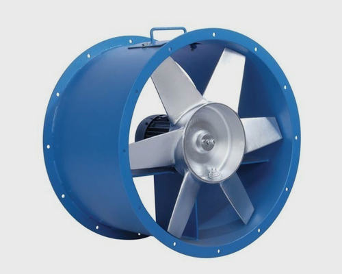 Axial Flow Fan - Cast Iron , Duct Mounting , AC Motor , 0.5-10 HP Power Range , 1000-5000 CFM Airflow , IP54 Rating , Blue Color