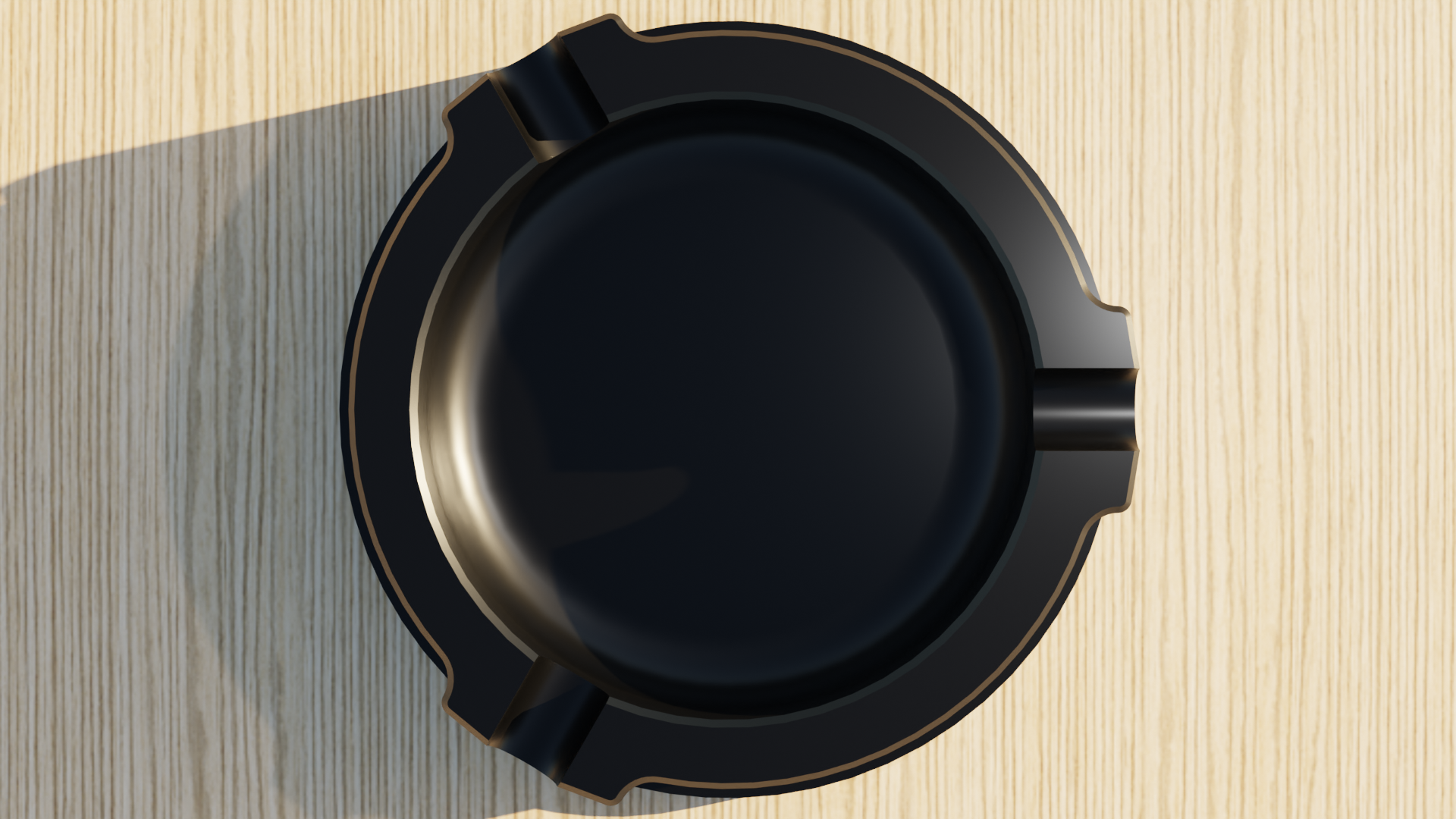 Aluminum Round Ash Tray Black