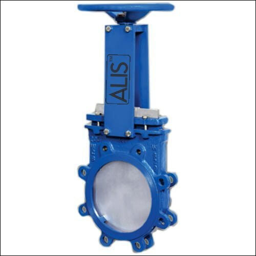 Knife Edge Gate Valve - Stainless Steel, Blue Color - Electrical Powered for Industrial Water Applications