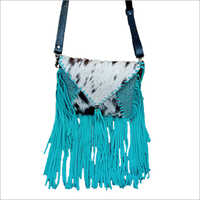 स्काई ब्लू काउहाइड वेस्टर्न डिज़ाइन सीलिंग बैग