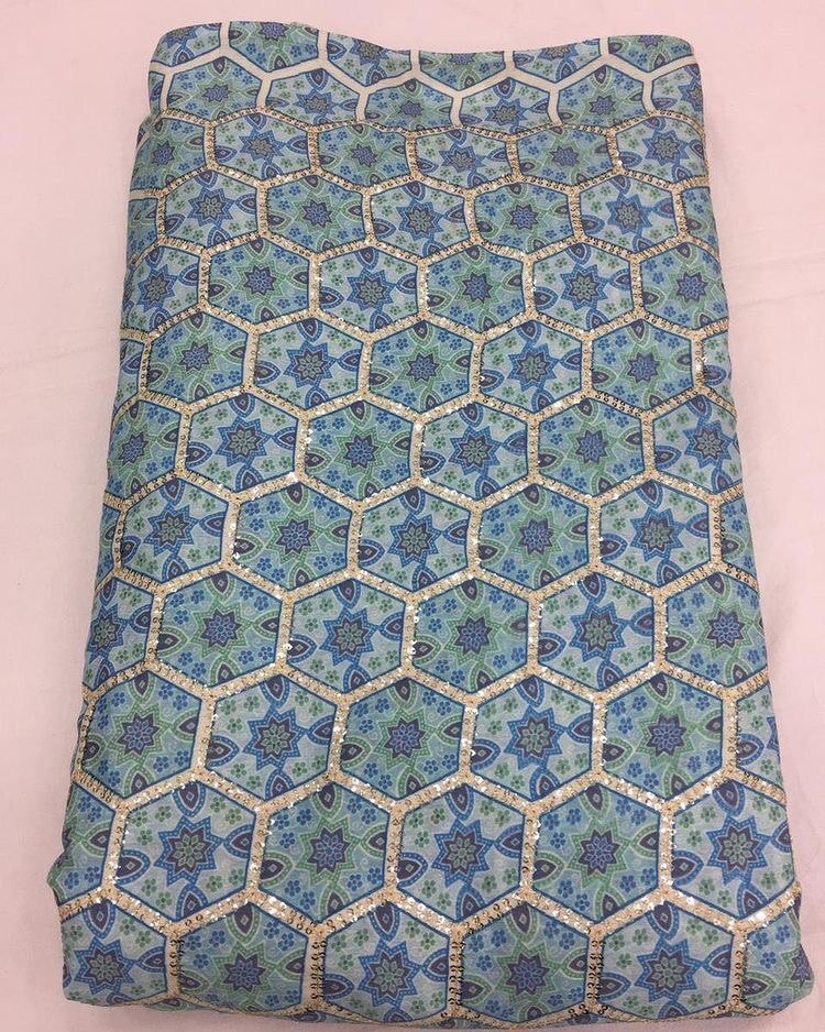 Georgette Embroidery Fabric - 180 Gsm, Colorfast And Washable, Bright Shine And Soft Texture