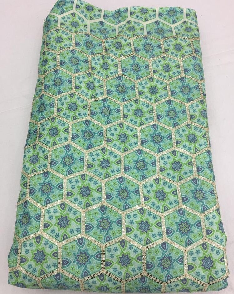 Georgette Embroidery Fabric - 180 Gsm, Colorfast And Washable, Bright Shine And Soft Texture