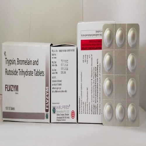 ट्रिप्सिन ब्रोमेलैन और रुटोसाइड ट्राइहाइड्रेट टैबलेट सामान्य दवाएं