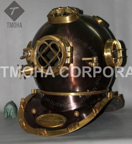 सजावटी एंटीक यूएस नेवी डीप सी मरीन स्का स्कूबा रिप्रोडक्शन डाइविंग हेलमेट डाइवर्स हेलमेट मार्क V Dh0156