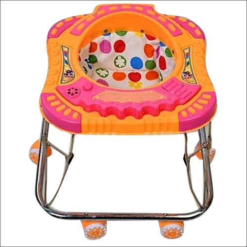 पिंक-येलो बेबी स्क्वायर वॉकर