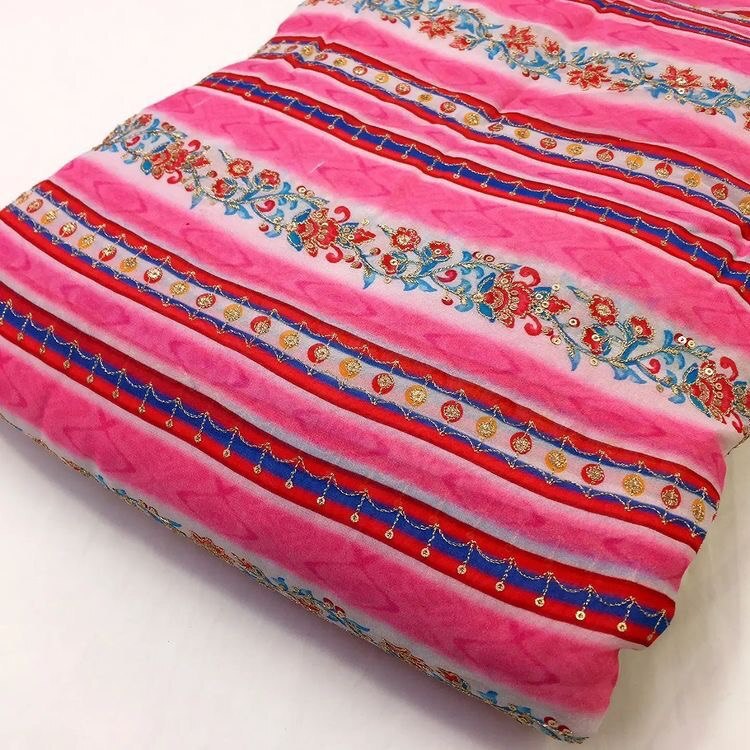 Light In Weight Georgette Position Print.
