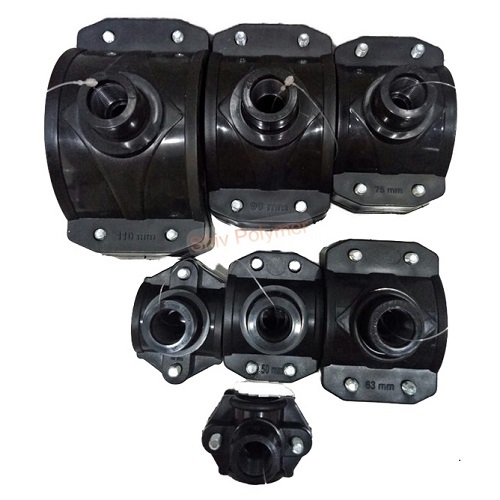 HDPE Service Saddle - HDPE Material, Size 32mm To 250mm, Black Color | Ideal for Water Application in Agriculture