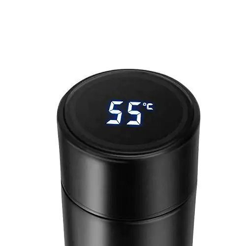 Black Led Indicator Display Hot And Cool Double Wall Temperature Water Bottle