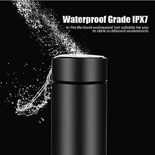 Black Led Indicator Display Hot And Cool Double Wall Temperature Water Bottle