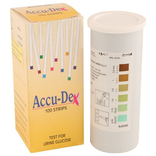 Accu-dex Reagent Strips - Pack Of 100 Strips - Estimation Of Glucose - Accurex Application: In-vitro Diagnostics