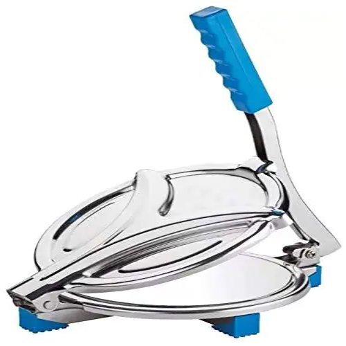 Puri Press Papad Maker - Stainless Steel, 6.5-7 Inch Diameter, Anti-skid Heavy Base, Durable And Easy To Clean For Puri, Papad, Chapati, Roti