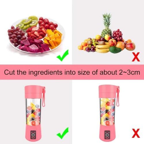 Portable Usb Electric Juicer - 380ml Capacity, 304 Stainless Steel Blades | Rechargeable Juicer Cup With Ergonomic Design, Self-cleaning Function, Ideal For Smoothies And Protein Shakes