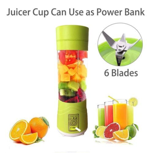Portable Usb Electric Juicer - 380ml Capacity, 304 Stainless Steel Blades | Rechargeable Juicer Cup With Ergonomic Design, Self-cleaning Function, Ideal For Smoothies And Protein Shakes
