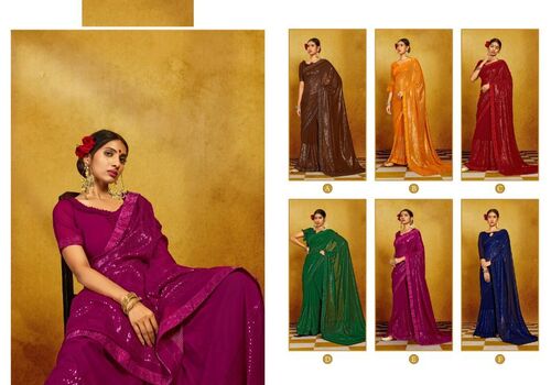 Ynf Adani Sequence Fancy Festive Wear Georgette Saree Catalog