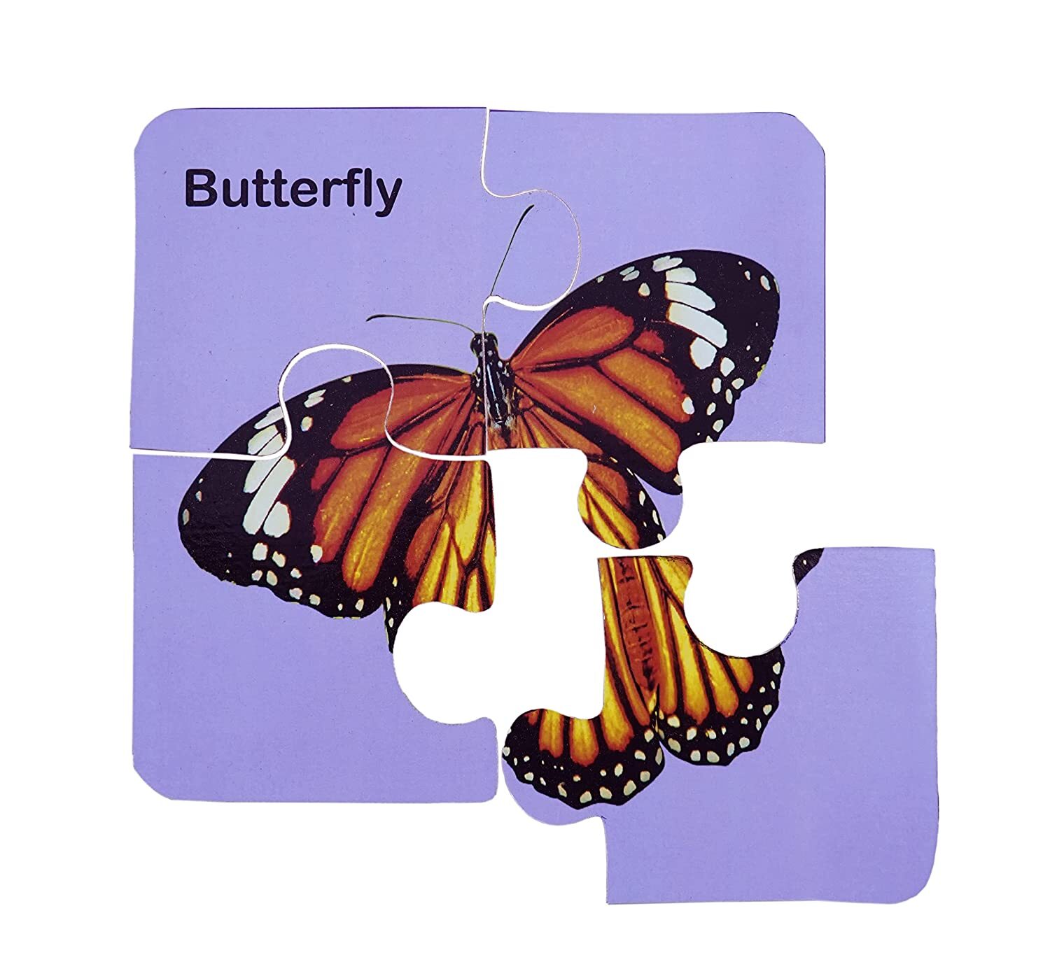 Wooden 4 Pcs Insects Interlocking Jigsaw Puzzle With 8 Picture - Wooden, 15 X 15 X 4 Cm, Multicolor | Educational Toy For 3+ Kids, Enhances Hand-eye Coordination
