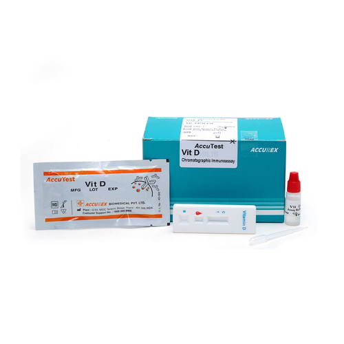 White Accutest विटामिन D - 25 टेस्ट का पैक - Accutest कार्ड टेस्ट - Accurex