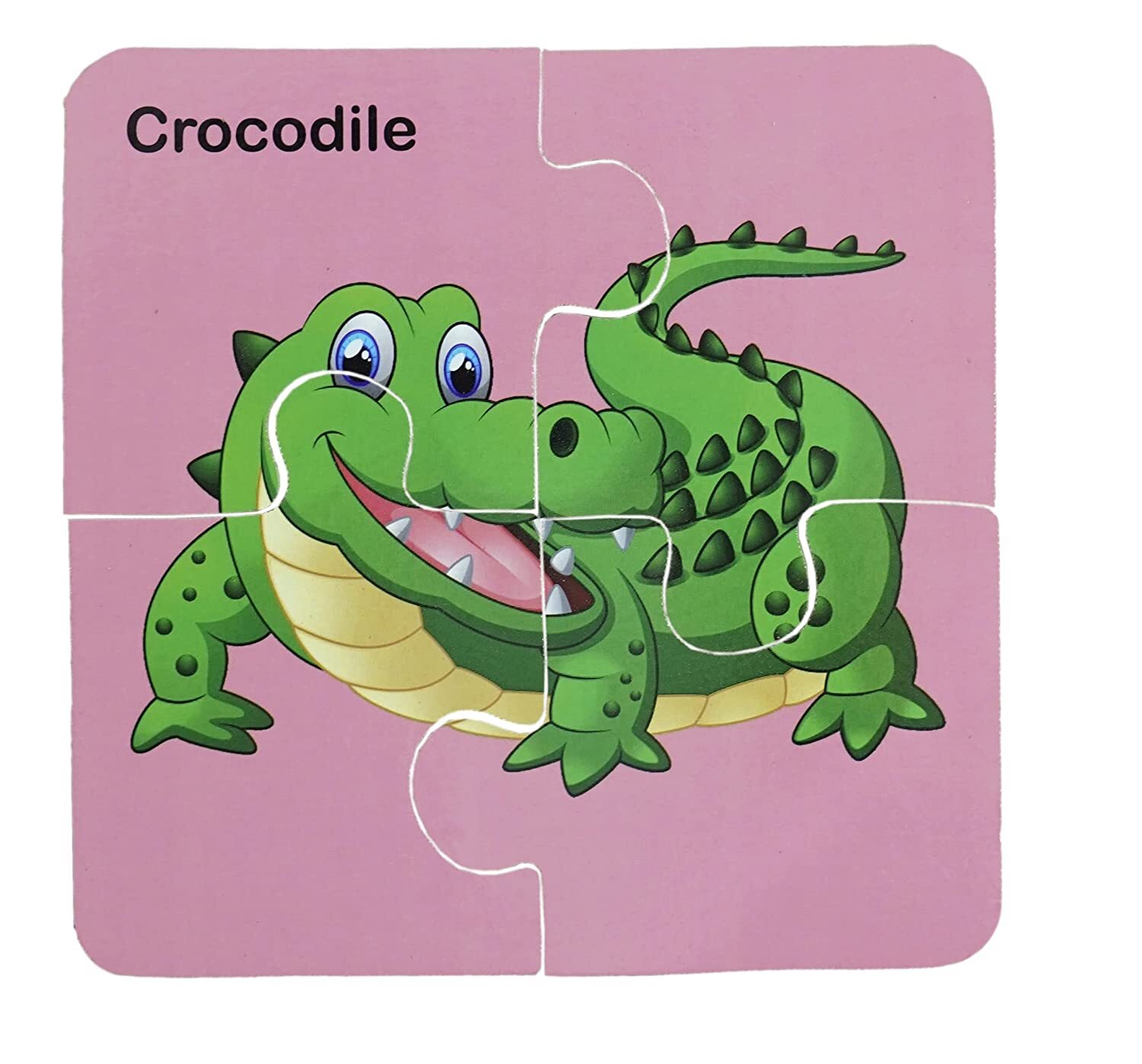 Wooden 4 Pcs Water Animals Jigsaw Puzzle - Wooden, 5.5 X 5.5 Inch, Multi-color | Fun Learning Toy For Kids Age 3+, Enhances Coordination Skills