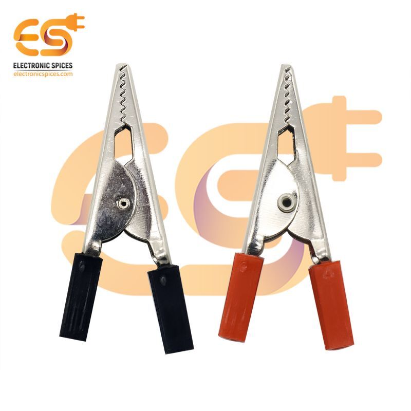 50mm Crocodile Alligator Clip - Steel/copper, Pack Of 5 Pair | Spring-loaded, Serrated Edges, Strong Connection, Versatile For Electrical Testing