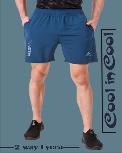 ब्लू मेन्स लाइक्रा शॉर्ट्स