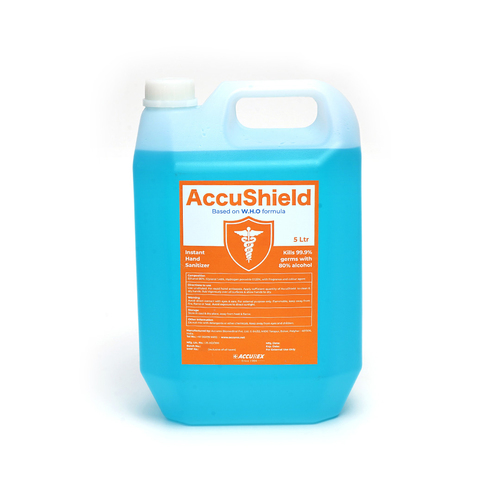 62% इथेनॉल के साथ Accushield हैंड सैनिटाइज़र 5L (पुश पम) - Accurex आयु वर्ग: वयस्क