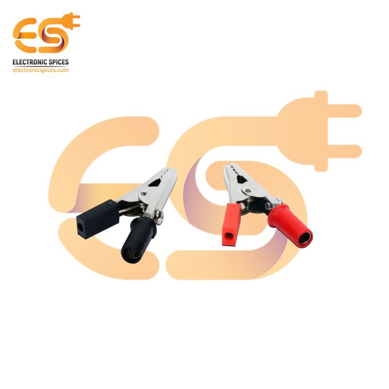 52mm Crocodile Alligator Clip - Steel/copper, Mini Size With Wire Holding Screw | Serrated Edges, Spring-loaded, Durable, Strong Connection, Versatile For Electric Testing