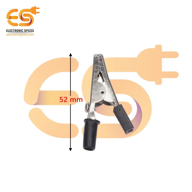 52mm Crocodile Alligator Clip - Steel/copper, Mini Size With Wire Holding Screw | Serrated Edges, Spring-loaded, Durable, Strong Connection, Versatile For Electric Testing