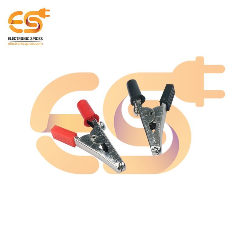 52mm Crocodile Alligator Clip - Steel/copper, Mini Size With Wire Holding Screw | Serrated Edges, Spring-loaded, Durable, Strong Connection, Versatile For Electric Testing