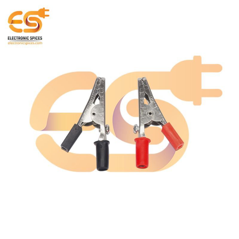 52mm Crocodile Alligator Clip - Steel/copper, Mini Size With Wire Holding Screw | Serrated Edges, Spring-loaded, Durable, Strong Connection, Versatile For Electric Testing