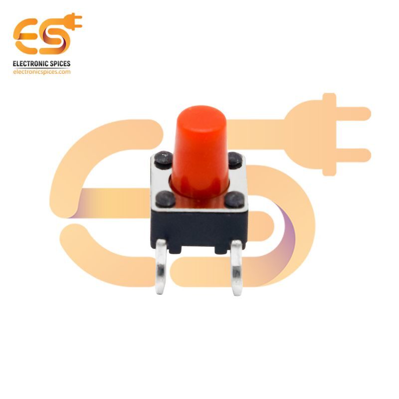 6 X 6 X 7mm Red Color Tactile Momentary Push Buttons Switches