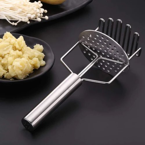 Hand Masher - Stainless Steel Ergonomic Non-slip Handle Seamless Hygienic Design Heavy-duty Dishwasher Safe Ideal For Mashing Vegetables And Potatoes