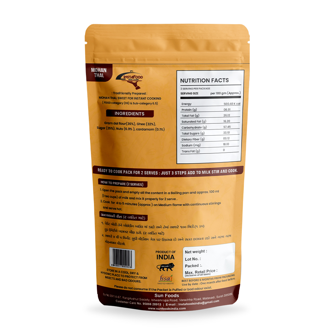 Instant Mohan Thal Packaging: Bulk