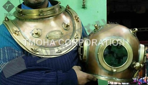 डेकोरेटिव एंटीक यूएस नेवी डीप सी मरीन स्का स्कूबा रिप्रोडक्शन डाइविंग हेलमेट डाइवर्स हेलमेट मार्क Iv Dh0223